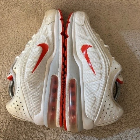 Nike Air Max R4 Men's White Red Athletic Running Shoes Sneakers Size 9.5 - Picture 6 of 10